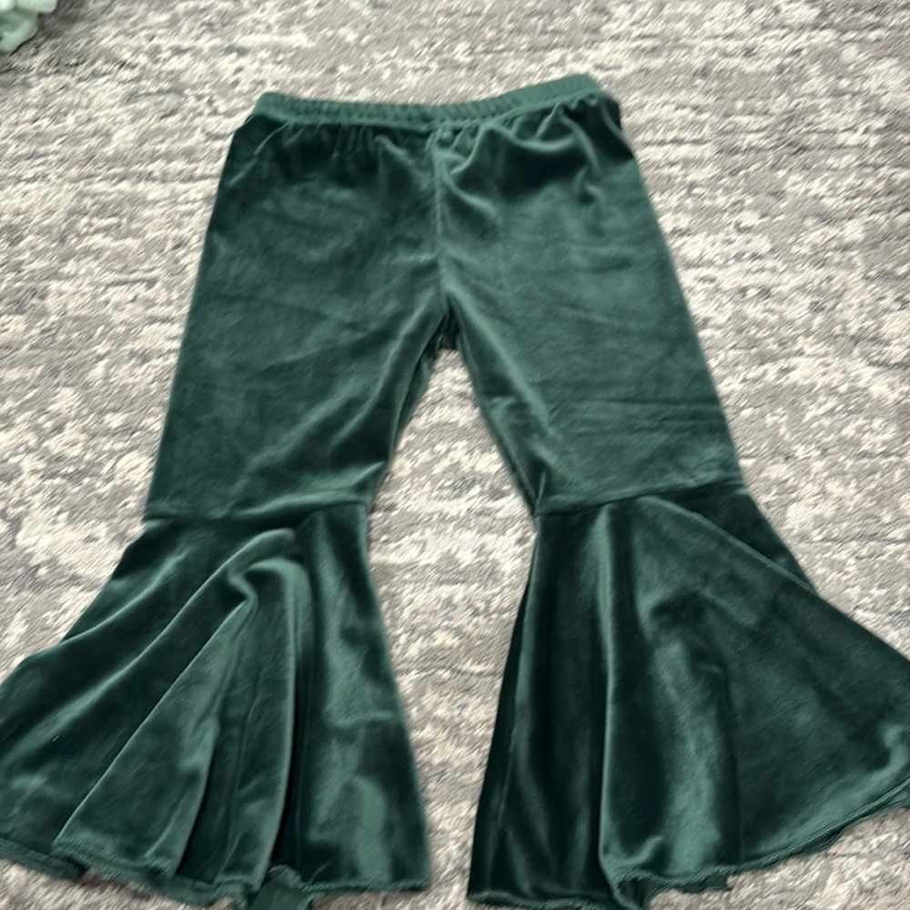 Green Baileys Blossom Bell bottom pants